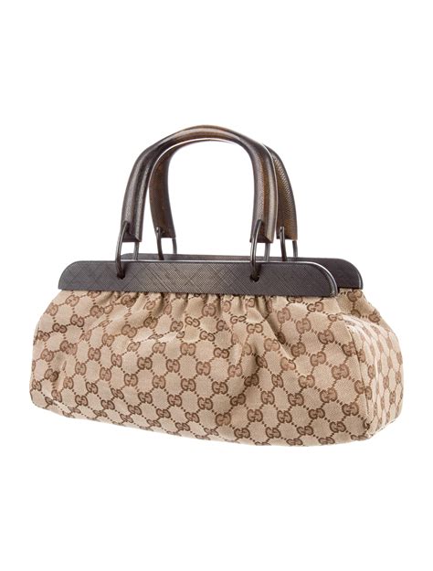 gucci bag with wood handle